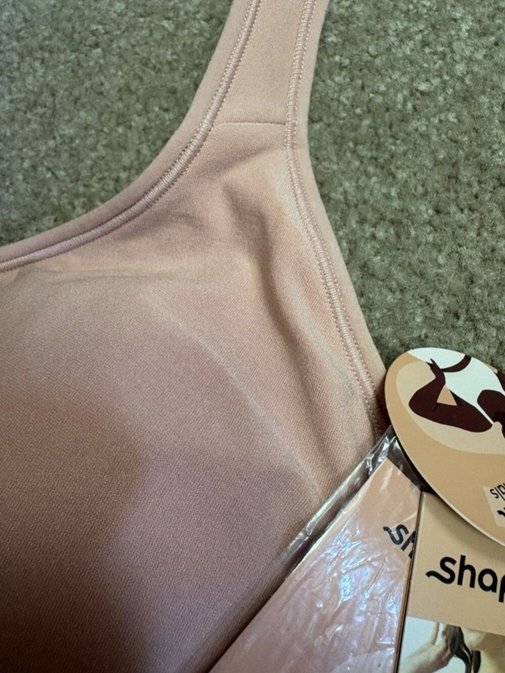 Shapermint Daily Comfort Wireless Shaper Bra Rose Tan Size Medium - Picture 3 of 5